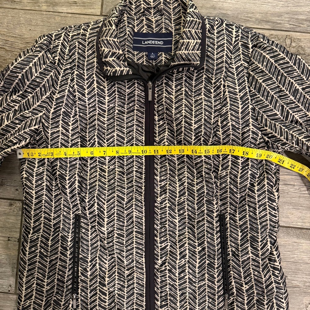 Lands' End Black and White Patterned Jacket - Picture 10 of 10
